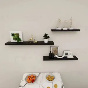 Rak Dinding Minimalis Rak dinding kayu aesthetic rak ambalan tempat penyimpanan buku dan hiasan bunga premium