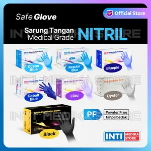 SAFEGLOVE - Sarung Tangan Nitril POWDER FREE Tanpa Tepung | Nitrile Examination Gloves PF