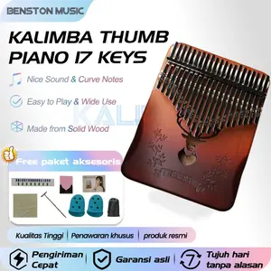 Benston Music - Bunga Kalimba 17 / 21 Key Wood Kayu Finger Piano Kunci Musical Instrument Portable Murah Jari Alat Musik Pemula