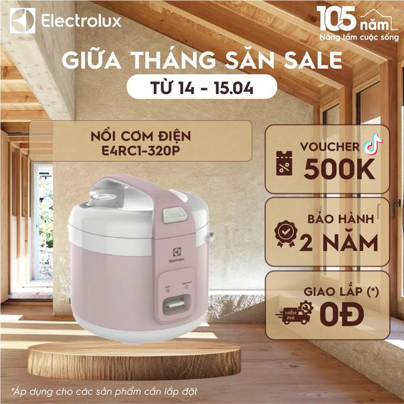Nồi cơm điện Electrolux 1.8L E4RC1-320P, Thiết kế đa năng, dung tích lớn Nấu Cơm Cooker