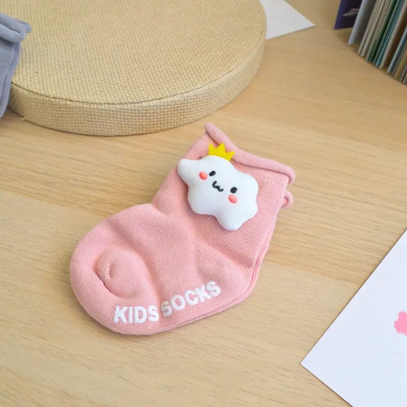 (Baru Lahir - 12 Bulan) Kaos Kaki Anak Unisex Aplikasi Boneka Premium Murah 5