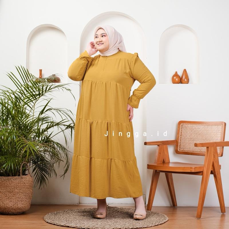 Product Introduction of Gamis Kriwil Jumbo XXXL Bigsize Ld 130 cm - Ld 140 cm Gamis Canda Kriwil Kekinian Gamis  Crinkle Muslimah Wanita Mewah Dress Syari Lebaran  Rayon 13