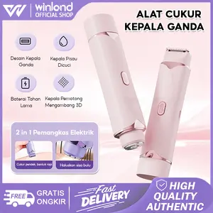Winland Alat Cukur Wanita Alat cukur bulu Pencukur Bulu Alat Cukur Bulu Kemaluan Mini Epilator Shaver Hair Pencukur Bulu Ketiak Desain kepala ganda Tahan Air