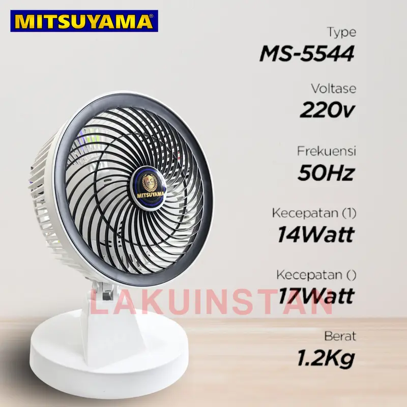 Kipas Angin Meja Desk Fan SNI Mitsuyama MS-5544 9.5 inch 2