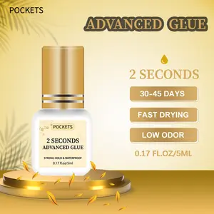 POCKETS Lem Bulu Mata Palsu Lasting 4-6 Weeks & 2 Seconds Advanced Glue Fast Drying Lash Glue Extension