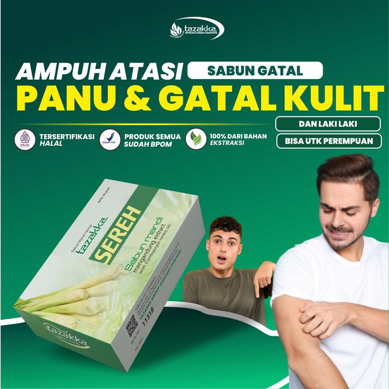 Sabun Mandi Herbal Ampuh Mengatasi Panu Dan Gatal Gatal Sabun Sereh Original Tazakka Perawatan Soap Tubuh Panu Kurap 1