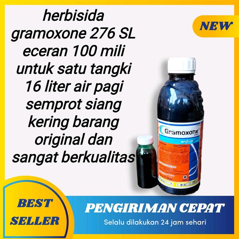 herbisida GRAMOXON 276sl kemsan eceran 100ml original untuk 1 tangki 16 liter air 0