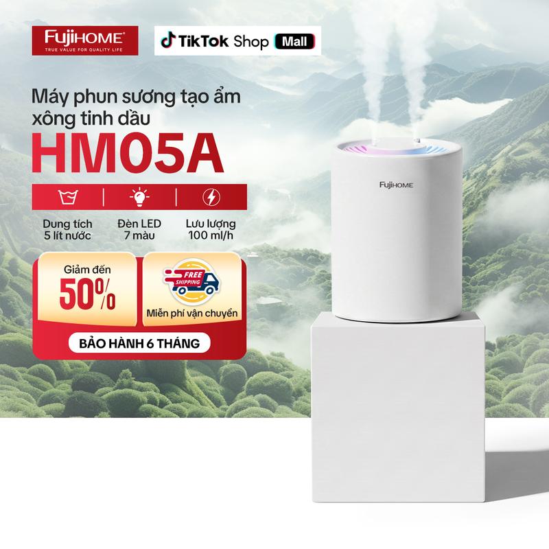Máy phun sương tạo ẩm, xông tinh dầu Fujihome HM05A - 2 ống phun sương