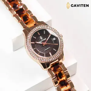 GAVITEN Jam Tangan Wanita GAVITEN GV 002 GV002 Original Garansi Resmi 1 Tahun - Kombinasi Ceramic