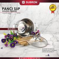 Gambar [EXCLUSIVE RACUNNUUNA] SUBRON Panci Sup Soup Pot 18cm Stainless Steel Tutup Kaca Gagang Silver Gold Kecil Kitchenware dari SUBRON KITCHENWARE Kab. Bandung 2 Tokopedia