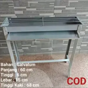 Panggangan Sate Ikan Ayam Ukuran P 60 L 15 T 6 Tinggi Kaki 68cm Alat Panggang dengan Standar Dimensi Spesifik Kitchenware Pemanggang