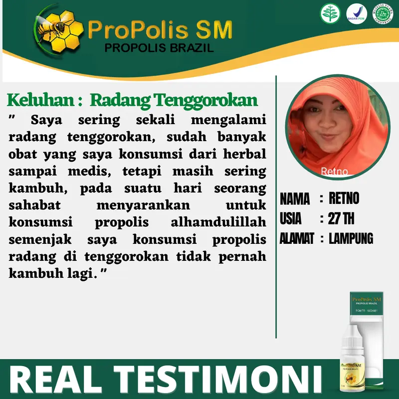 PROPOLIS SM Herbal Isi 6 ML Untuk Mengempiskan Amandel Sulit Menelan Radang Tenggorokan Original 6
