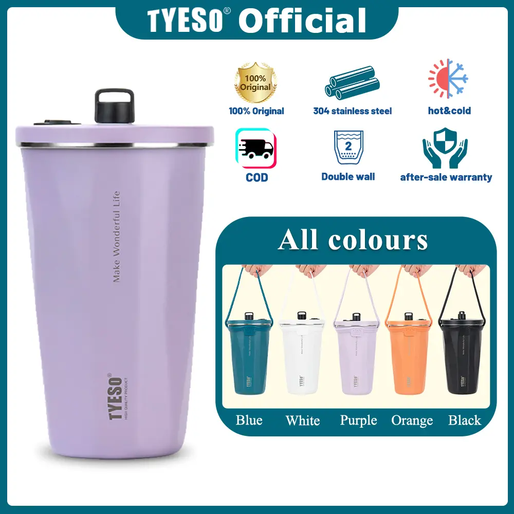 Cốc Giữ Nhiệt Gắn Trên Xe, TYESO, Cốc Hút, Làm Bằng Thép Không Gỉ Chân Không, Thích Hợp Cho Cà Phê Lạnh, Dung Tích Lớn, Hàng Mới Về, Lý Tưởng Cho Các Chuyến Đi Xe
