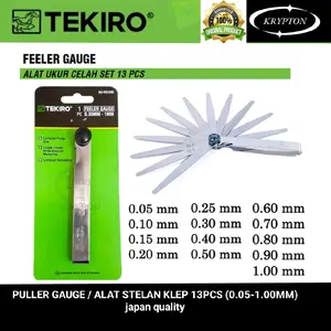 tekiro puller gauge / stelan klep 13pcs ( 0.05-1.00mm ) jaminan asli original