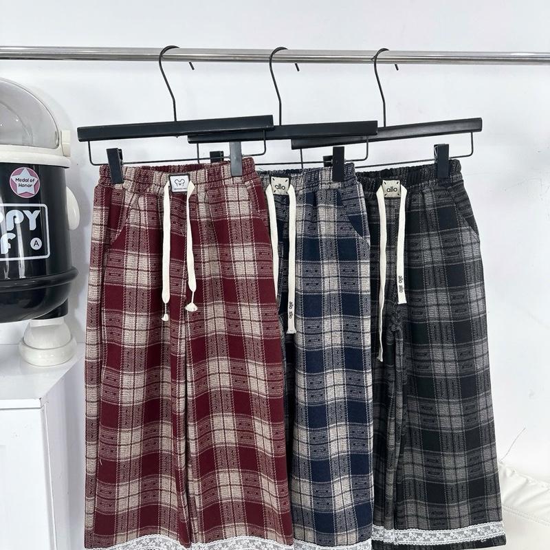   ML Kids  Quần DẠ KẺ LÓT LÔNG bé gái xịn sò  14-36kg  mềm mịn co dãn tốt mẫu mới 