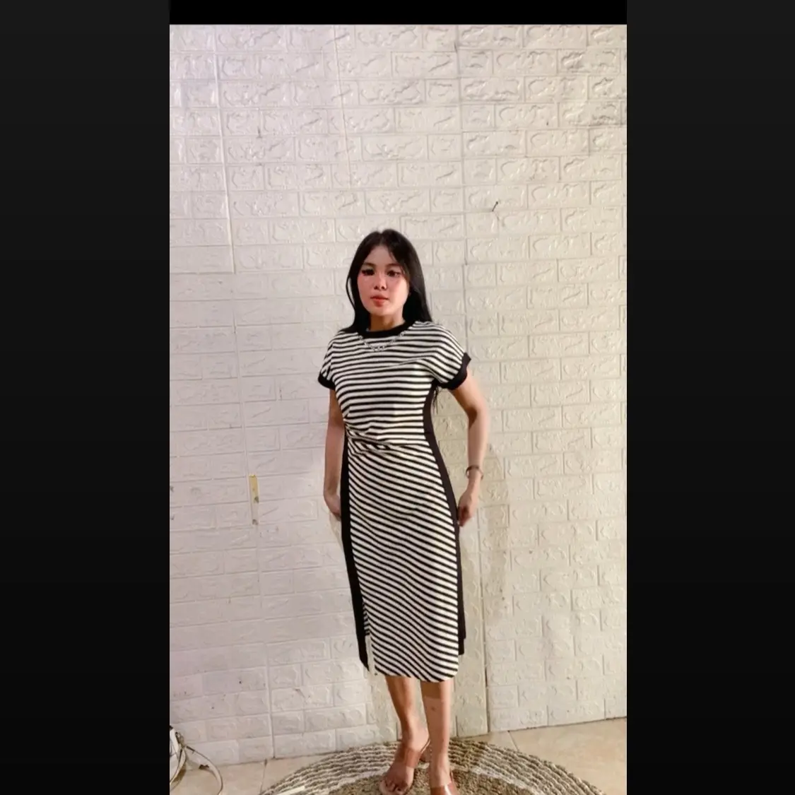 DRES STRIPE KATUN IMPORT DEWASA