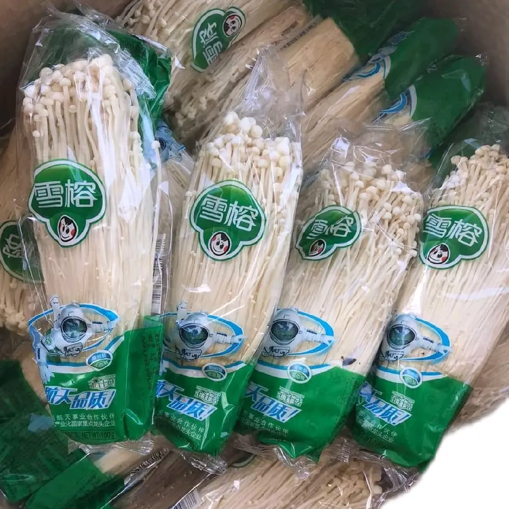 Jamur Enoki Mushroom Kemasan 100 Gram isi 3 Pcs