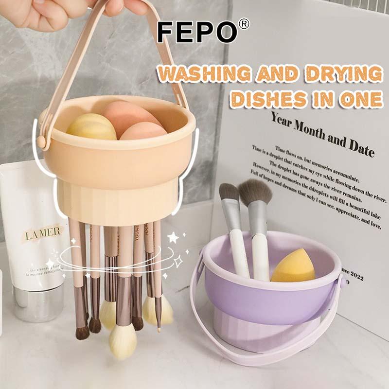 FEPO Silicone Bát Rửa Bàn Chải Trang Điểm Hộp Vệ Sinh Trang Điểm Trứng Sấy Bộ Dụng Cụ Bột Puff Máy Giặt Bọt Biển Bảo Quản Hiện Vật