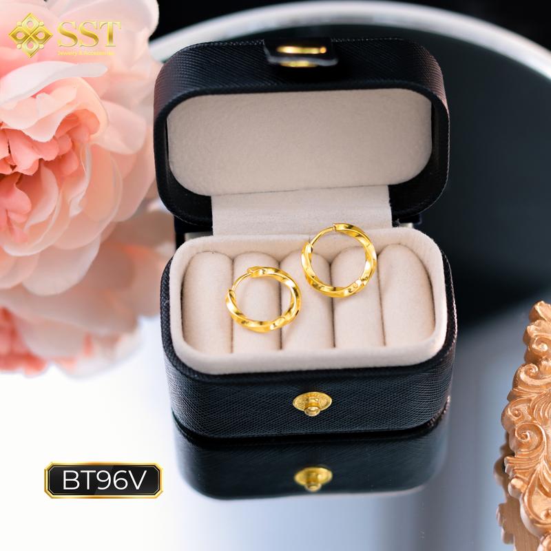  Bông tai Unisex Titan SST Kiểu xoắn trơn basic cá tính Không Đen Gỉ BT96 