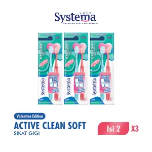 Systema Sikat Gigi Active Clean Soft Isi 2pcs x3