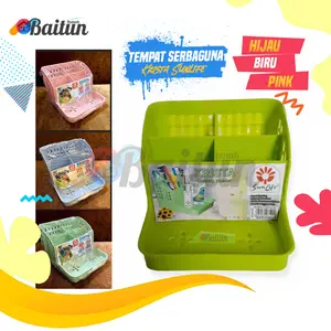 Baitun Tempat Rak Serbaguna Sunlife Krista Cutlery Holder [800] / Tempat Alat Mandi Sikat Gigi Sabun / Wadah Sendok Alat Makan / Kotak Alat Tulis Plastik
