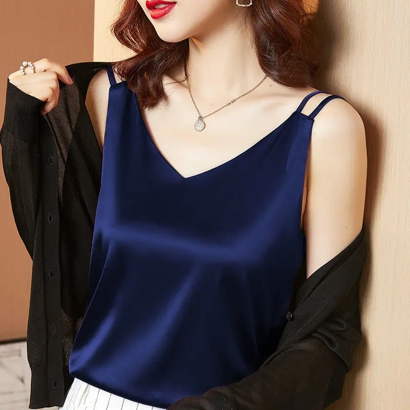 Ice silk Women Summer Tanks Camis Vest Fashion Casual Sleeveless Ladies Street Tanks Tops Tees Hotsweet B3169