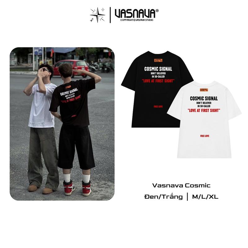 Áo Thun Oversize Vasnava Cosmic - Cotton Nam Nữ Unisex Tay Lỡ Oversize Cổ Tròn