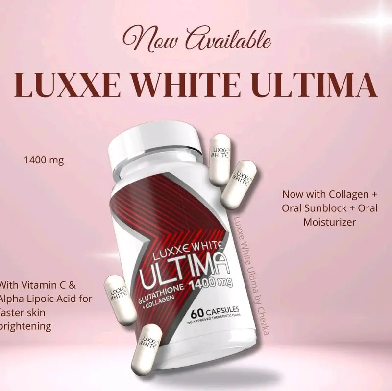 is rho glutathione good Luxxe White Ultima Glutathione Plus Collagen with Oral Sunblock and  Moisturizer 1400mg 60 Capsules Supplement
