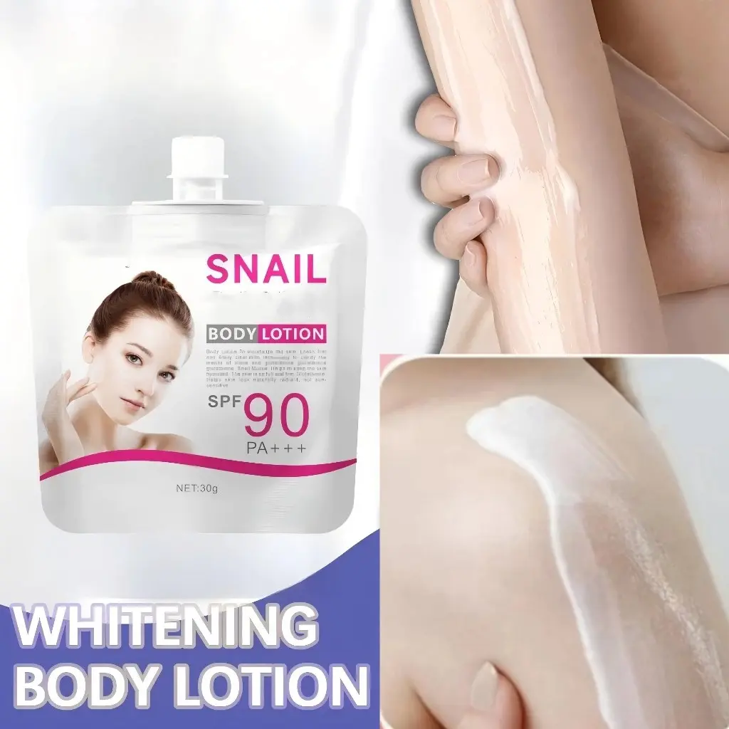 Snail With Glutathione Spf 90 PA+++ Body Lotion Collagen Whitening Beauty Lotion 30g