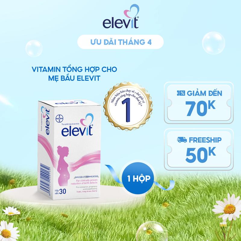 [Elevit mix] Vitamin Bầu ELEVIT Tổng Hợp Bổ Sung Khoáng Chất Cho Phụ Nữ Mang Thai và Sau Sinh Hộp 30 Viên