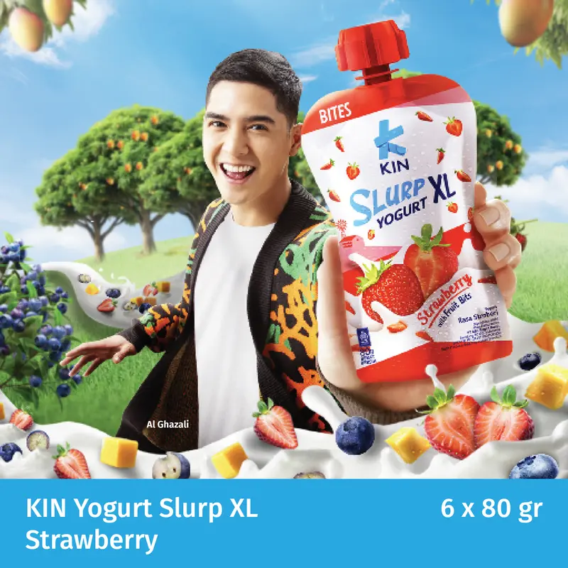 KIN Yogurt Slurp XL Strawberry 6x80gr 2