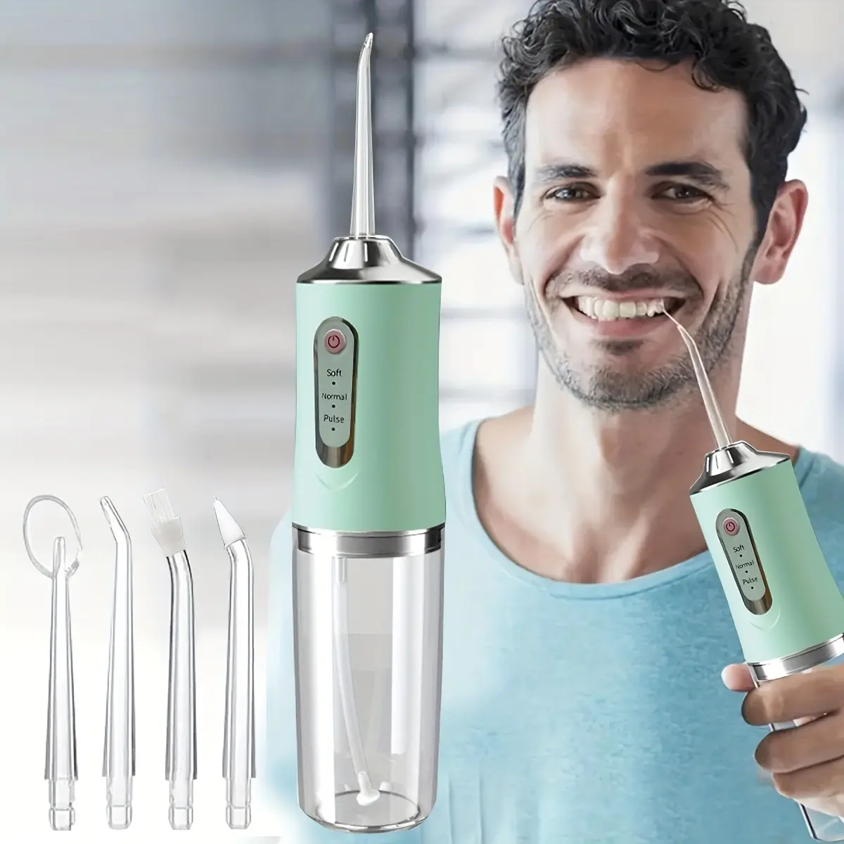 Máy rửa răng không dây Có Thể Sạc Lại Máy Tăm Nước Răng Miệng, 4 Vòi Phun, Dung Tích 220 ml, Máy Cạo Răng, 3 Chế Độ Áp Lực, Chăm Sóc Răng Miệng Hàng Ngày, Thích Hợp Cho Nam Và Nữ, Lý Tưởng Để Đi Du Lịch Tại Nhà tam  nuo may  tam may  massage    oral