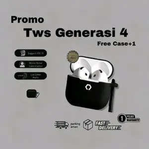 [FREE CASE] TWS Generation 4 Bluetooth Wireless Stereo Charging Case BerGaransi
