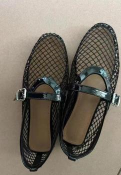 Product Review of In Stock Mesh Women's Flat Shoes Round Toe Soft Bottom Fishing Net Hollow Breathable Mary Jane Shoes from y**8 1