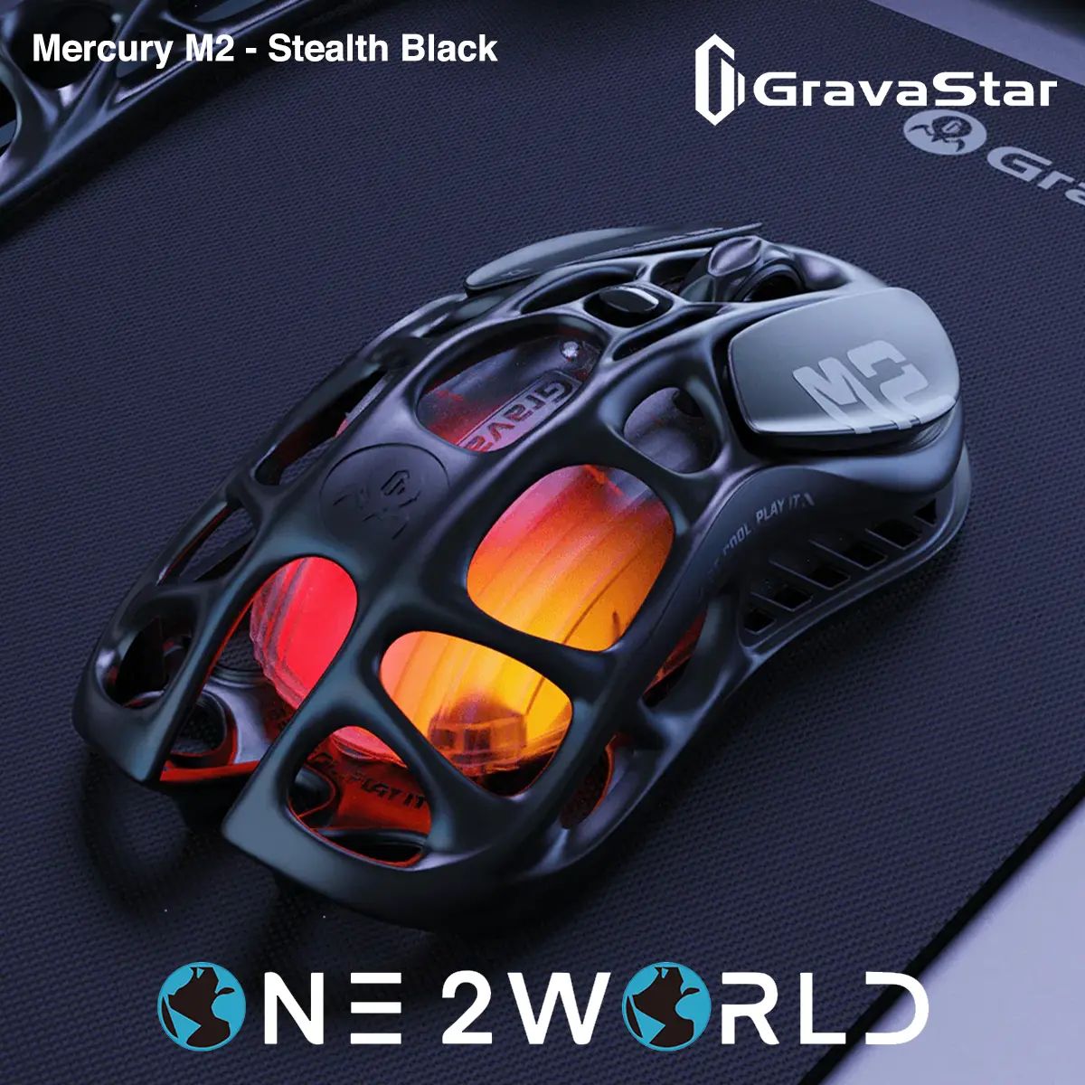 GravaStar Mercury M2 Wireless Gaming Mouse, Stealth Black