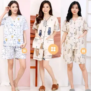 baju tidur piyama katun Jepang celana pendek