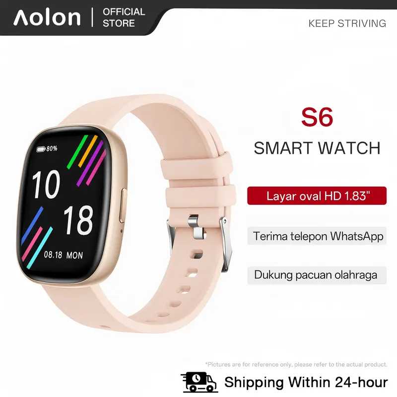 Aolon x Huafit S6 Jam Tangan Panggilan Bluetooth Pemantauan Olahraga Detak Jantung Oksigen Darah Smartwatch 8