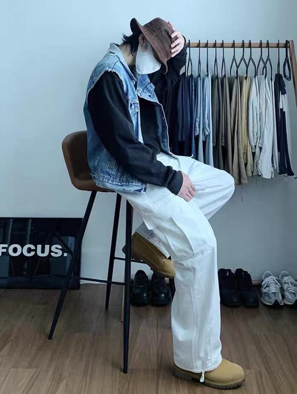 Product Introduction of Korean Cargo Pants For Men Straight Cut Pants For Men Six Pocket Pants For Men Wide Leg Pants 20