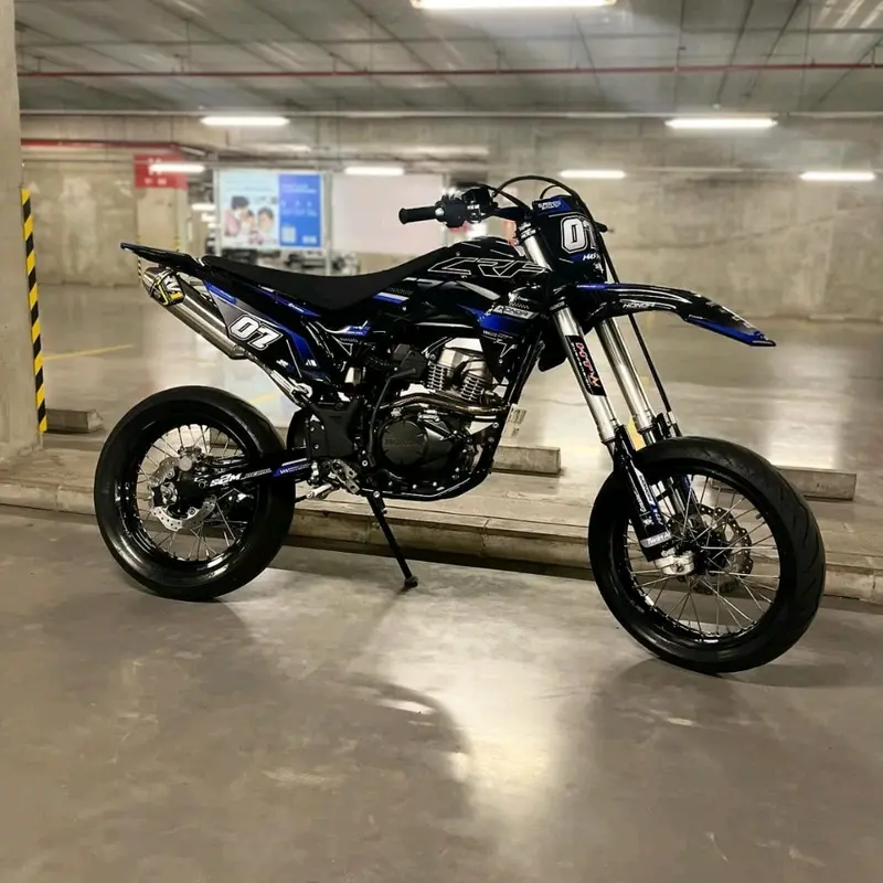 Decal CRF 150L Warna Biru Hitam Elegan Terbaru - Free Custom - Motorcycle 3