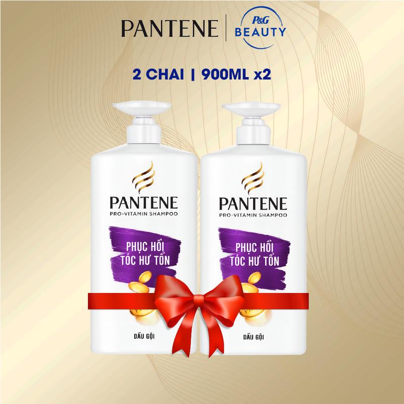 Combo 2 : Dầu Gội PANTENE Pro-V Cải Thiện Rụng Tóc/ Hỗ Trợ Phục Hồi Hư Tổn/ Suôn Mượt Óng Ả/ Dưỡng Mềm Mượt/ Giảm Gàu - Chai 900ML