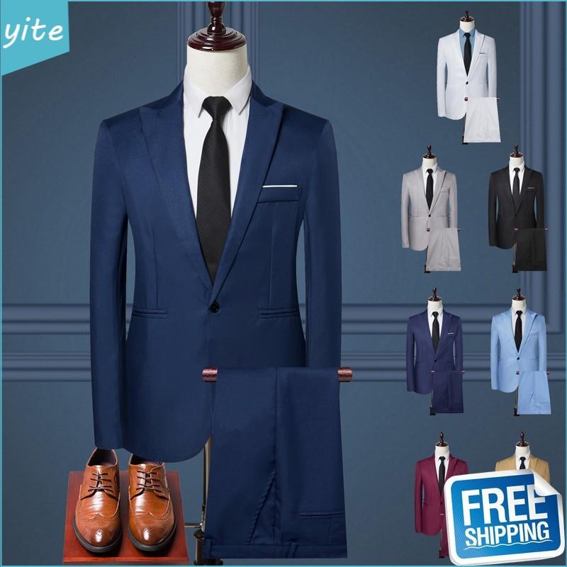 Bộ Com Lê Nam, Thường Ngày Và Trang Trọng, Áo Blazer Công Sở, Bộ 2 Món, Dáng Ôm, Thích Hợp Cho Đám Cưới, Jennifer