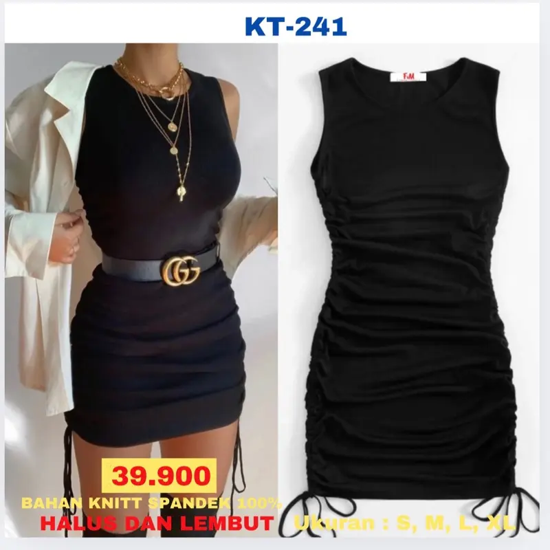 DRESS SERUT KNITT (KT-241) BAHAN KNITT SPANDEK BAJU WANITA
