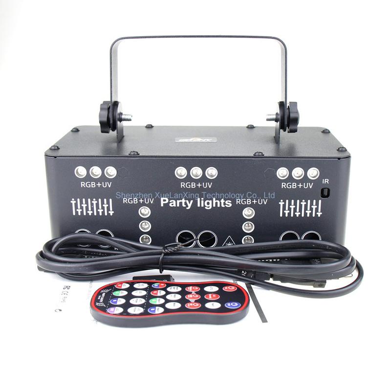 Product Introduction of 21 Lens DJ Disco Beam Patterns Stage Laser Light Projector RGB UV LED Strobe Party Holiday Dance Wedding Lamp H3 45