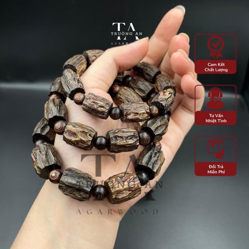 Vòng Tay Trầm Hương Sánh Chìm Kiểu Thô Chìm Nước-Thơm Ngọt nhẹ Trầm Hương Trường An