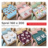 Gambar [GRADE B] Kintakun DLUXE Sprei Set Fitted Rumbai Ukuran 120x200 / 160x200 / 180x200 / 200x200 B4 Sarung Bantal Guling 2in1 Duo - Sprei Rumbai 180 B2 dari Kamar Rumahku Kota Bandung 1 Tokopedia