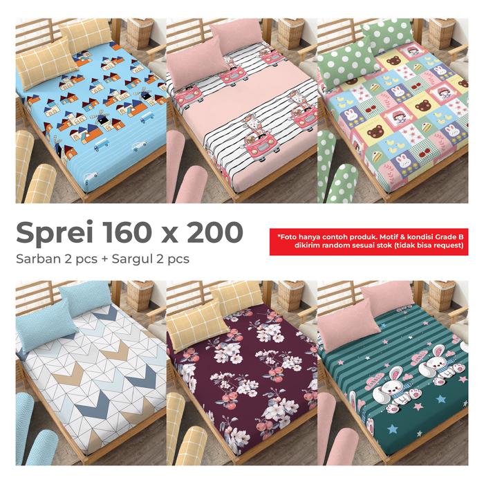 Gambar [GRADE B] Kintakun DLUXE Sprei Set Fitted Rumbai Ukuran 120x200 / 160x200 / 180x200 / 200x200 B4 Sarung Bantal Guling 2in1 Duo - Sprei Rumbai 180 B2 dari Kamar Rumahku Kota Bandung Tokopedia
