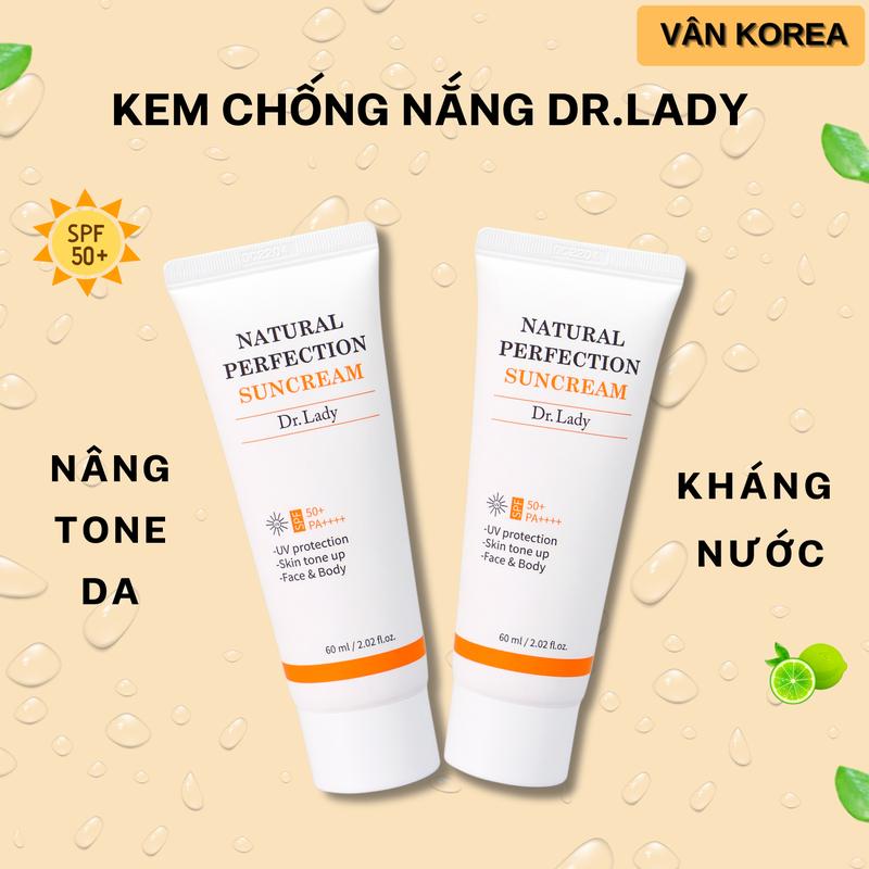 CA09: Combo 2 tuýp Kem Chống Nắng Nâng Tone Vật Lí Dr Lady 60ml - Bảo vệ & chăm sóc da hoàn hảo - Skincare Sunscreen Sun Cream