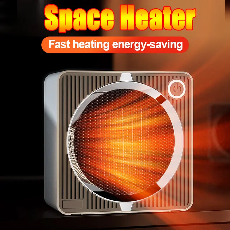 500W Portable Space Heater Fast Heating Lightweight Desktop Small Warm Air Heater Indoor Office Household Warmer Fan