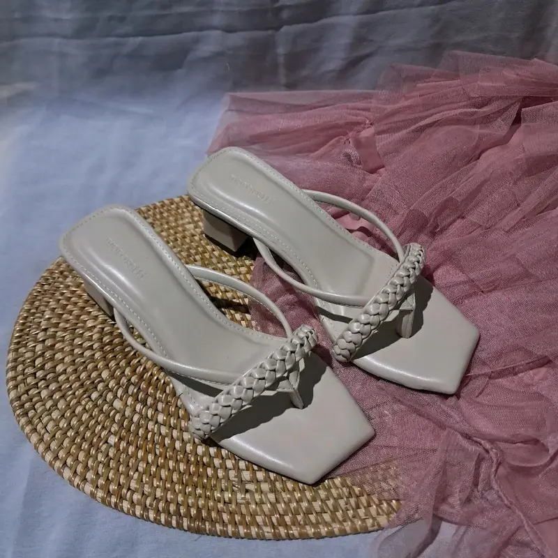 high heels wanita D3-07 sandal model kepang terbaru simple murah 6