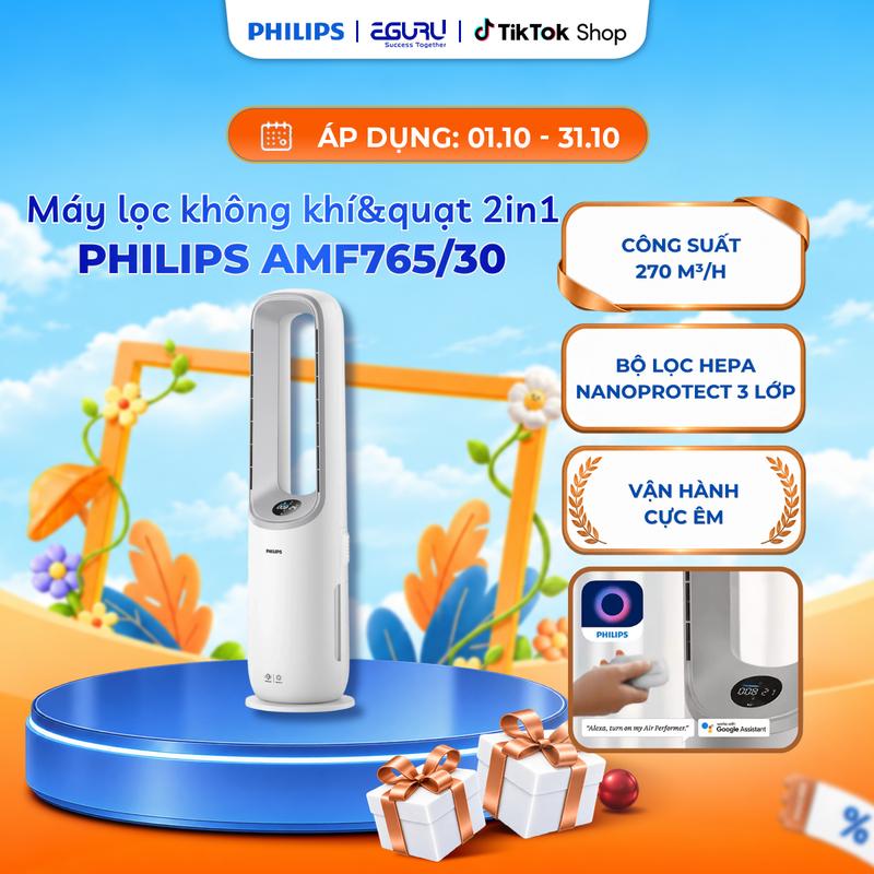 Máy lọc không khí và quạt 2 trong 1 Philips AMF765/30 cao cấp |70m2
